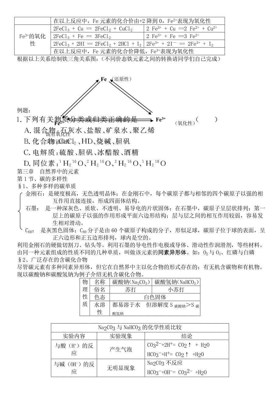 高一化学必修一知识点总结练习题_第5页