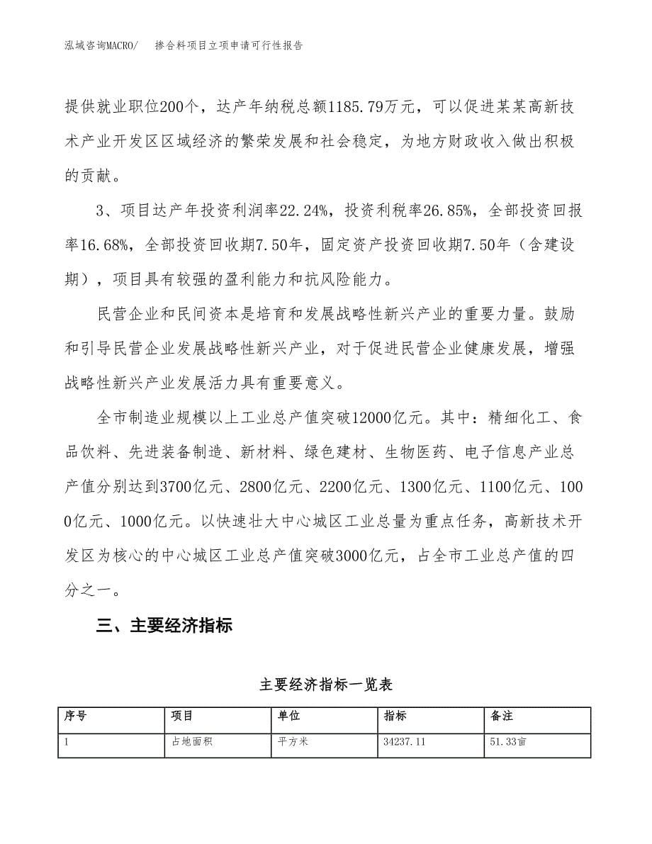 掺合料项目立项申请可行性报告_第5页