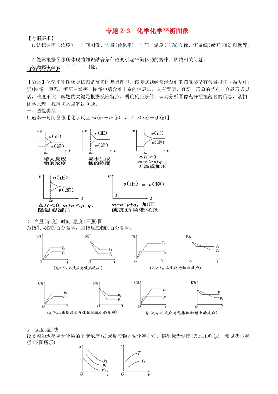 广东省雷州市高三化学一轮复习反应速率与化学平衡突破化学平衡图像题的_第1页