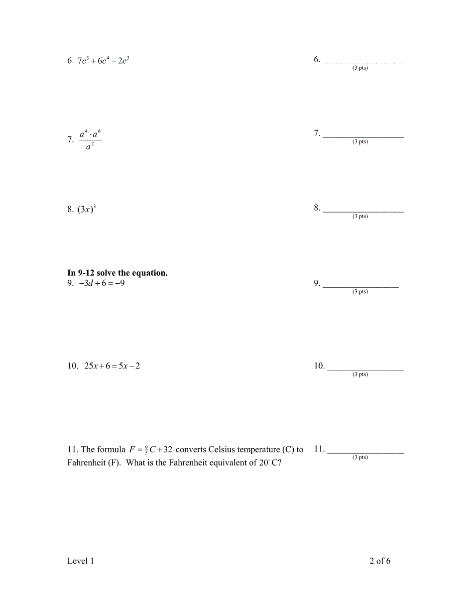 美国高中数学测试题13-14mathplacement 1)资料_第4页