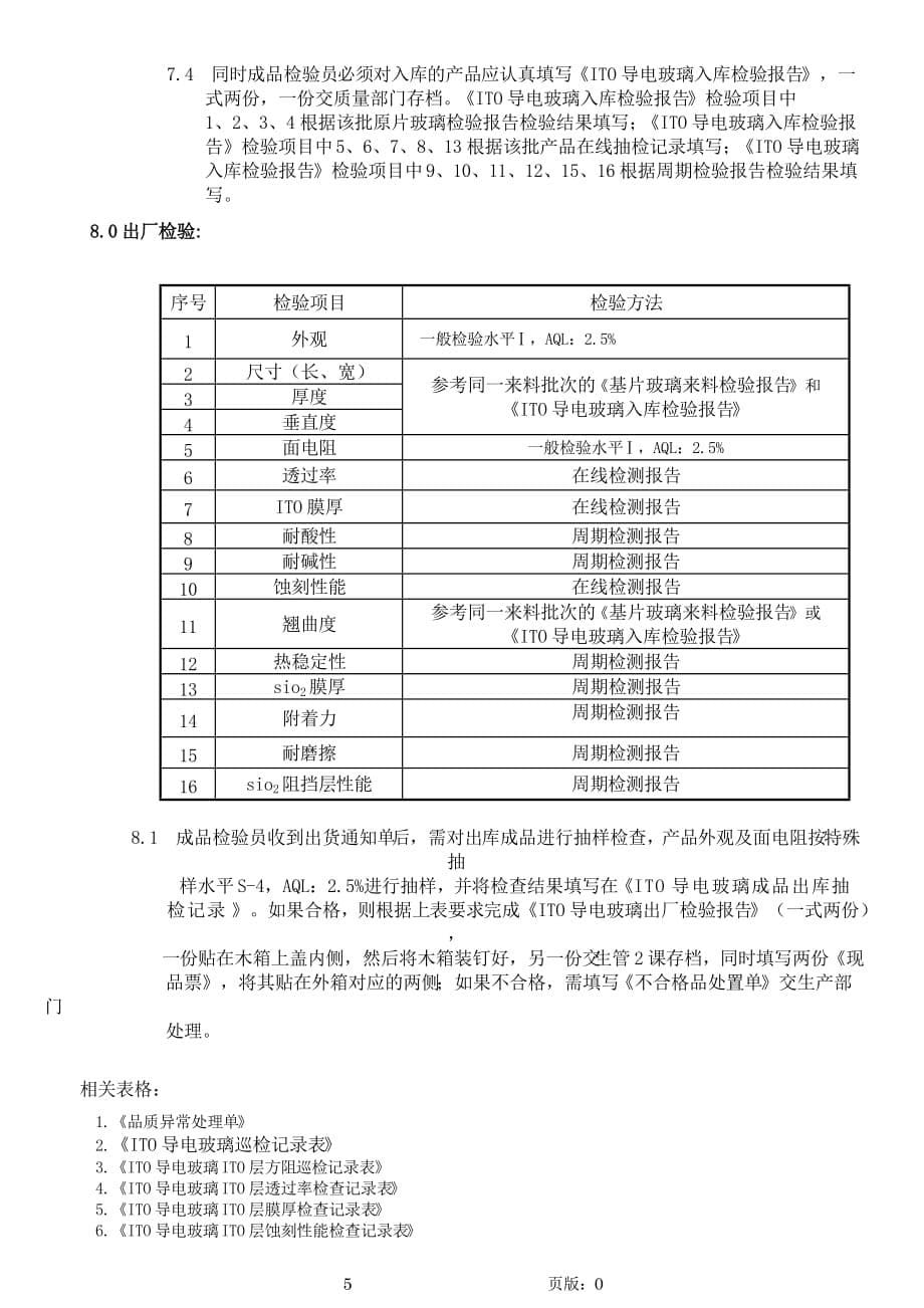 ito导电玻璃检验规范_第5页