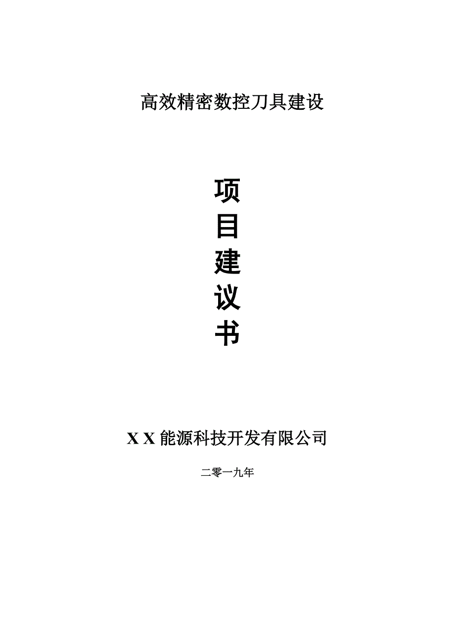 高效精密数控刀具项目建议书-可编辑案例_第1页