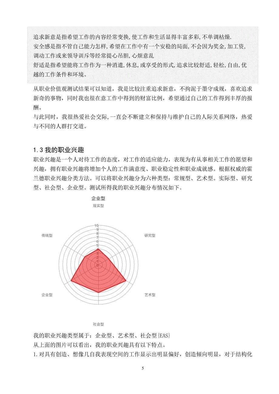 大学生职业生涯规划作业word文档_第5页