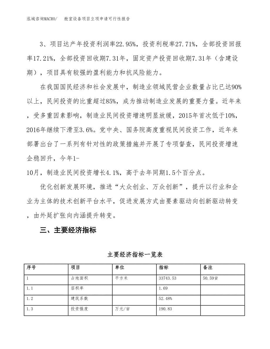 舱室设备项目立项申请可行性报告_第5页