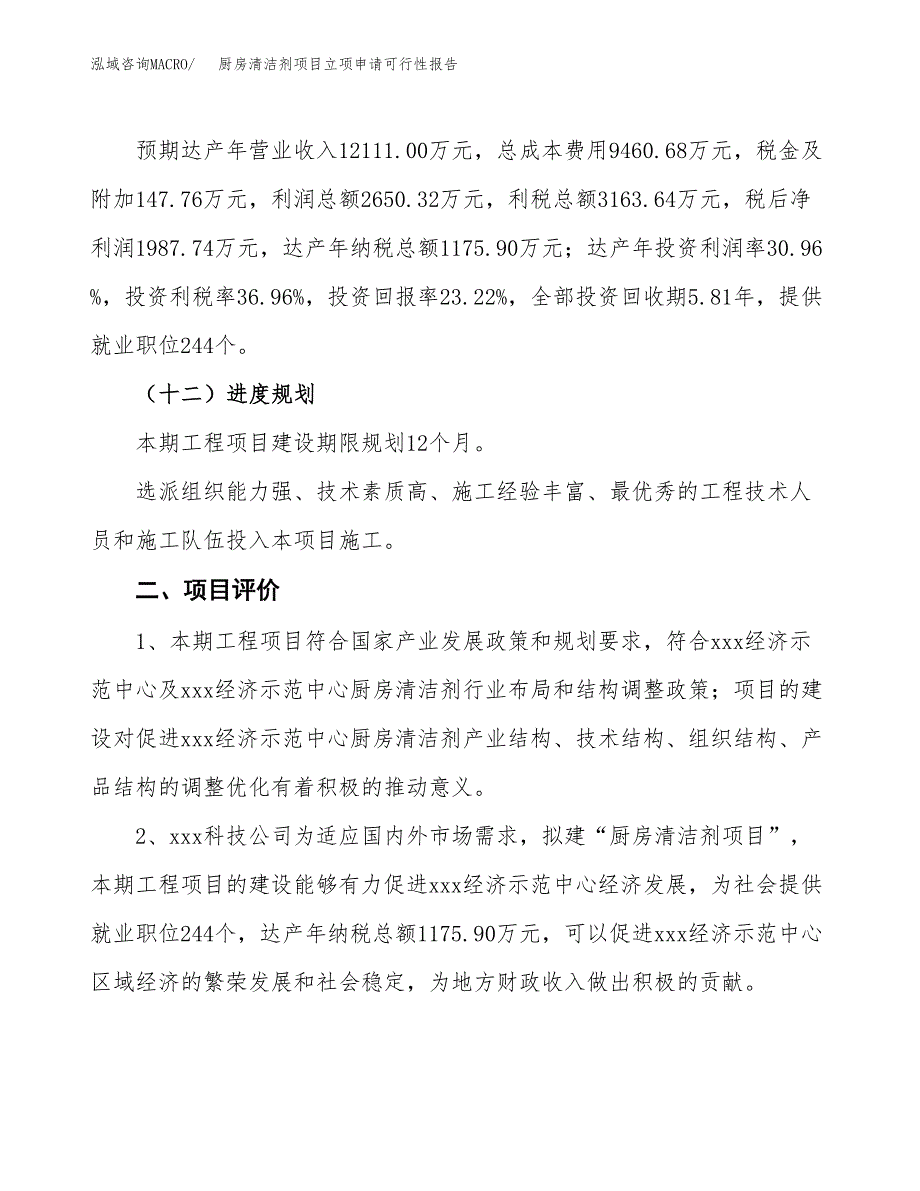 厨房清洁剂项目立项申请可行性报告_第4页