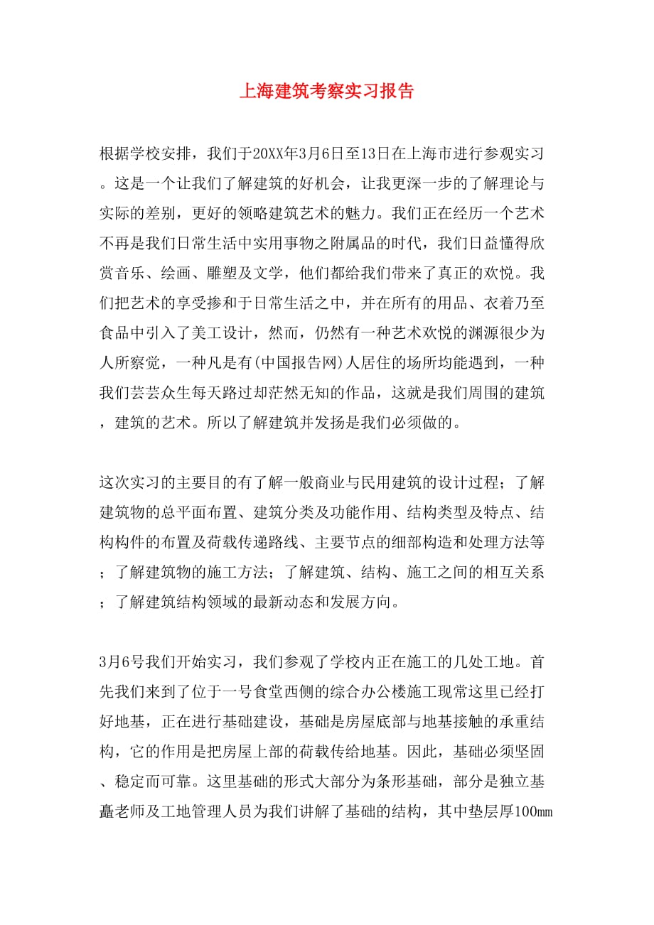 2019年上海建筑考察实习报告_第1页