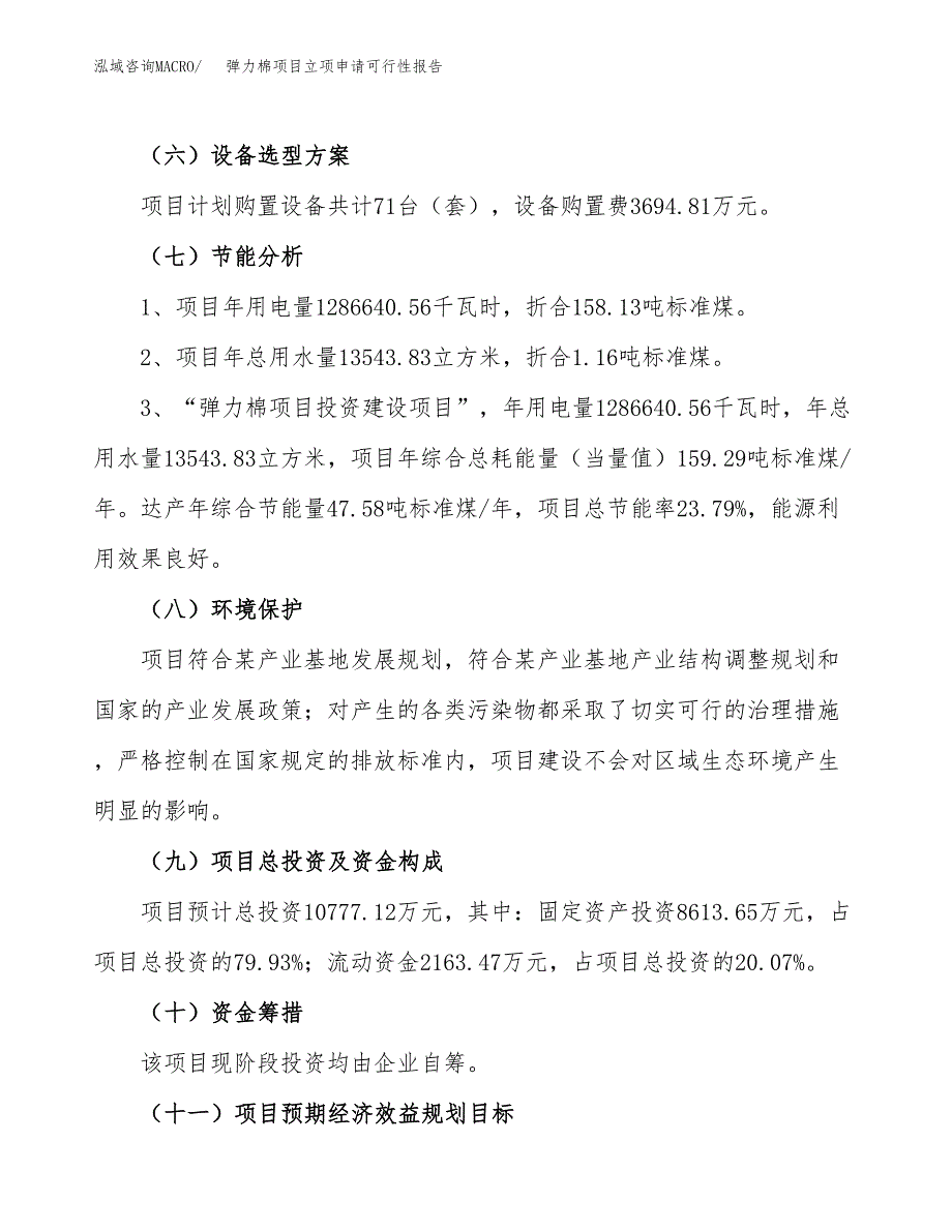 弹力棉项目立项申请可行性报告_第3页