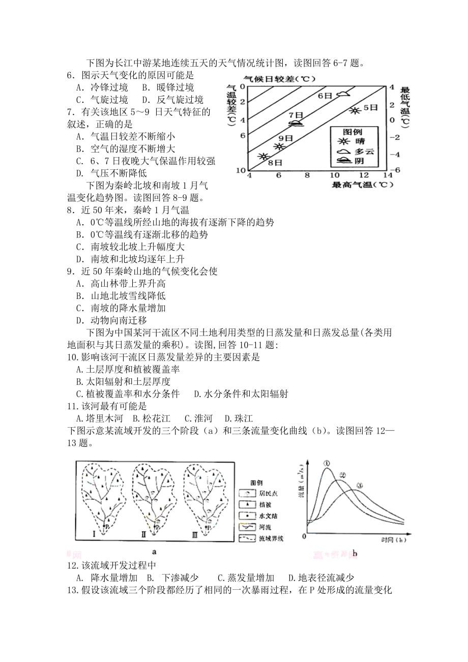 陕西省西安市2019届高三上学期第一次月考地理试题Word版含答案_第2页