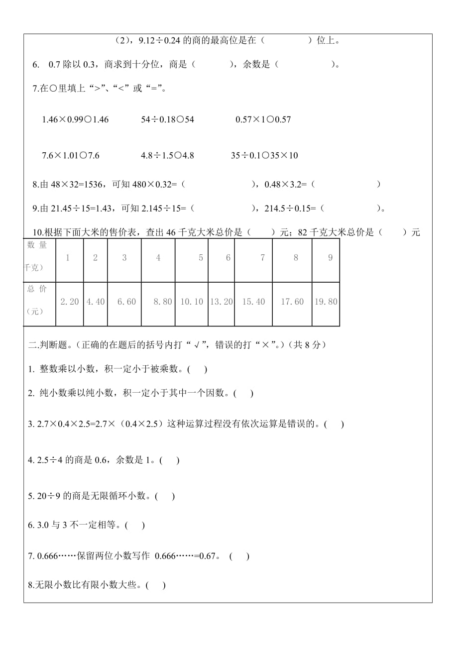 小数乘除法章节总结_第4页