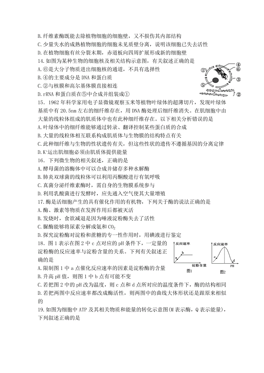 陕西省西安市2019届高三上学期第一次月考生物试题Word版含答案_第3页