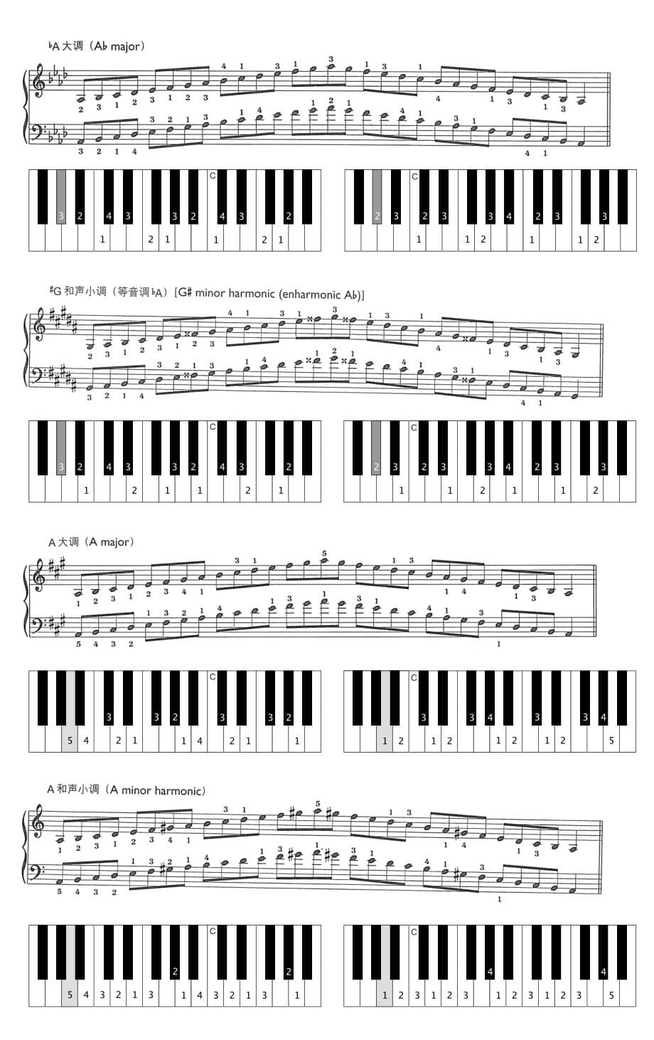 钢琴12常用大小调音阶指法资料_第5页