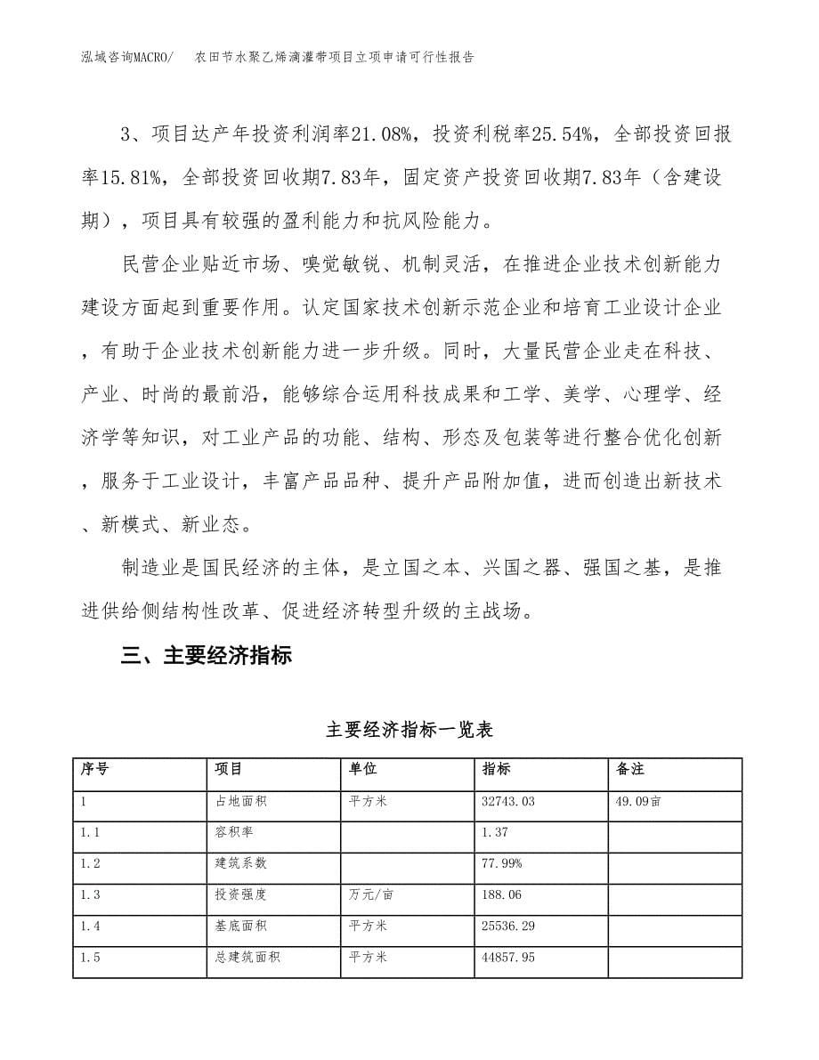 农田节水聚乙烯滴灌带项目立项申请可行性报告_第5页