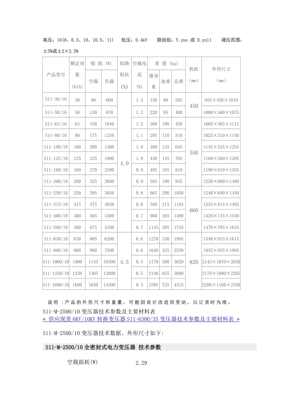 s11变压器技术参数_第1页