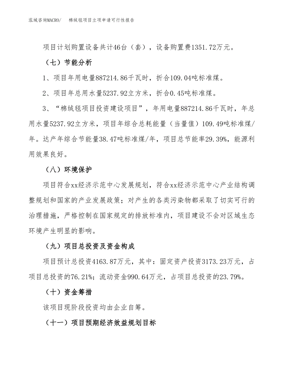 棉绒毯项目立项申请可行性报告_第3页