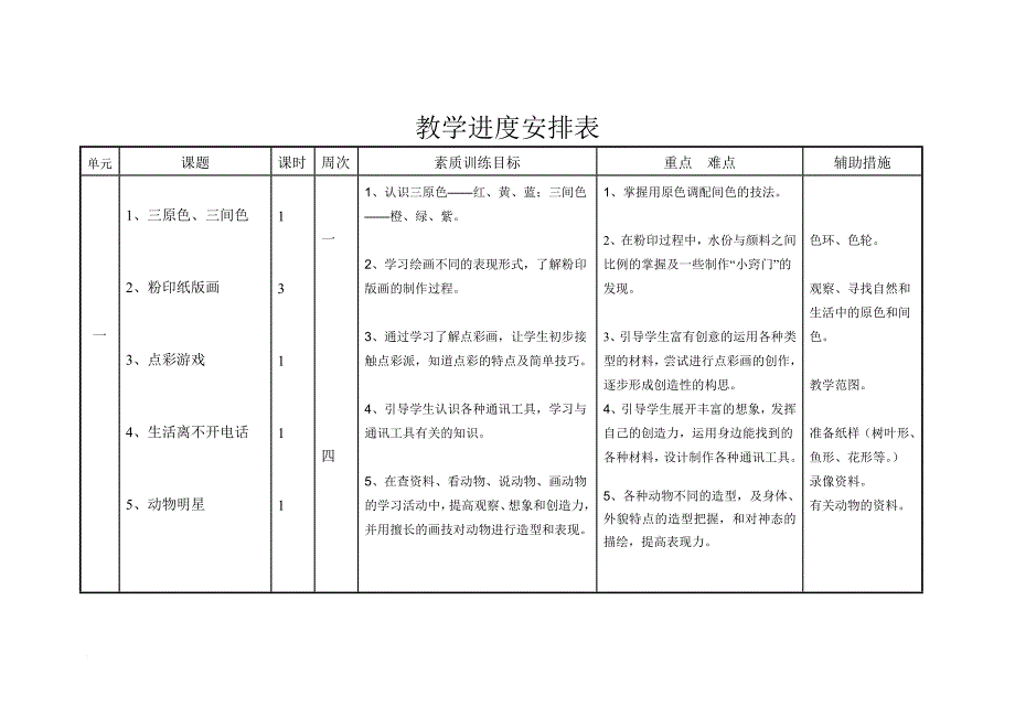 教学进度安排表_第1页