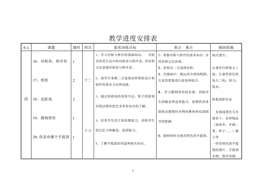 教学进度安排表_第4页