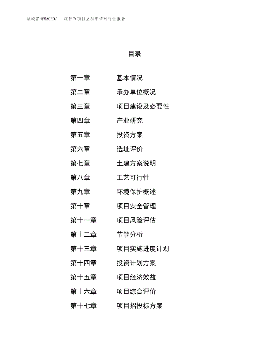 煤砂石项目立项申请可行性报告_第1页