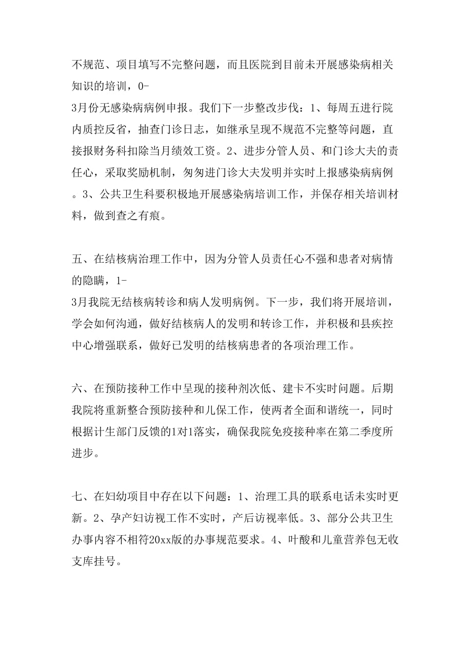 2019年第一季度公卫督导反省有关问题的整改总结_第2页