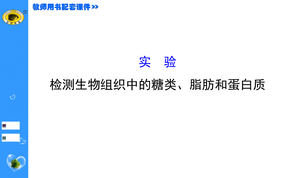 2.实验检测生物组织中的糖类、脂肪和蛋白质资料_第1页