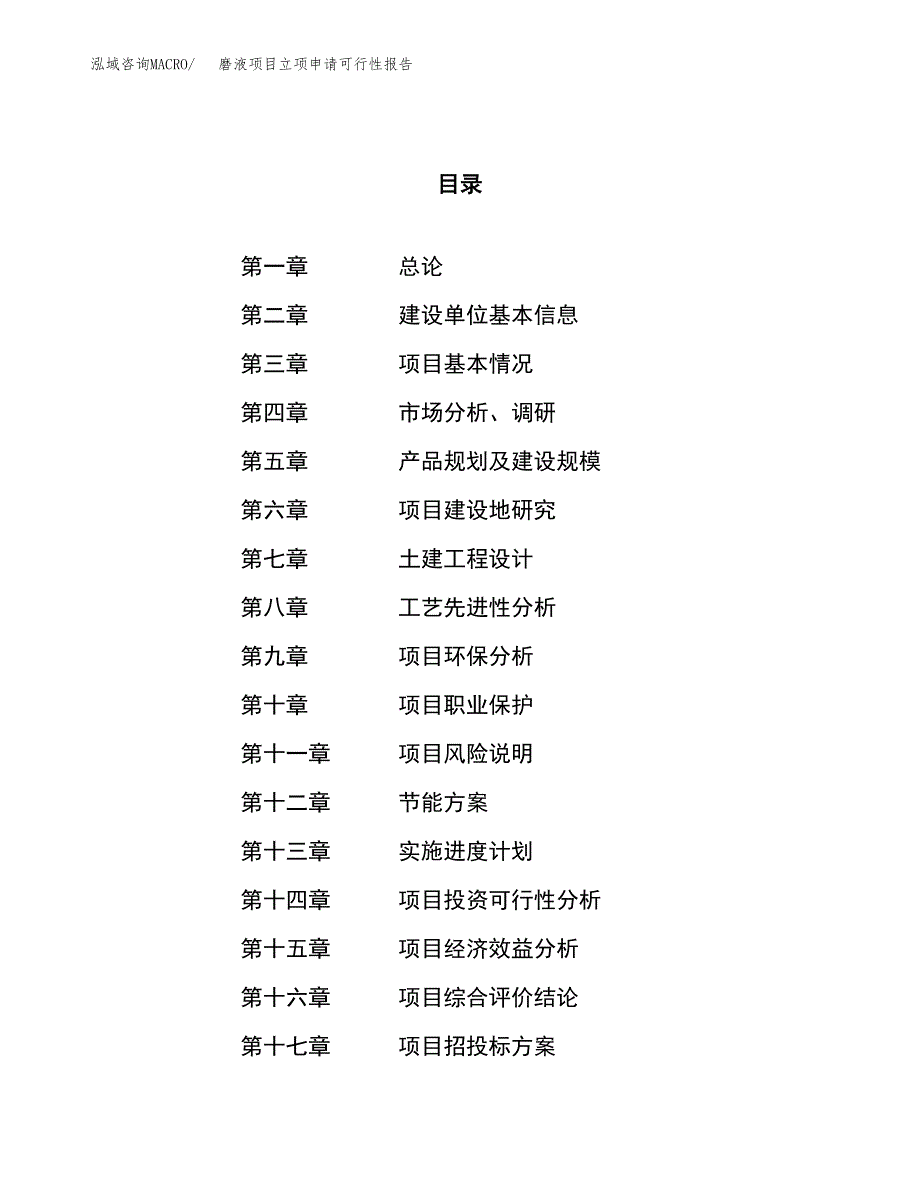 磨液项目立项申请可行性报告_第1页