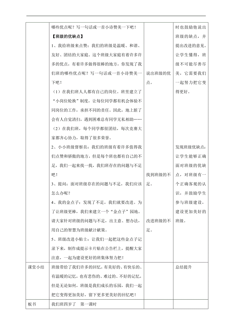 2019部编版四年级道德与法治上册第一单元 与班级共成长优秀教学设计_第3页