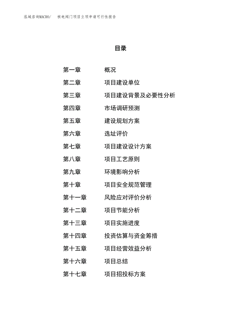 核电阀门项目立项申请可行性报告_第1页