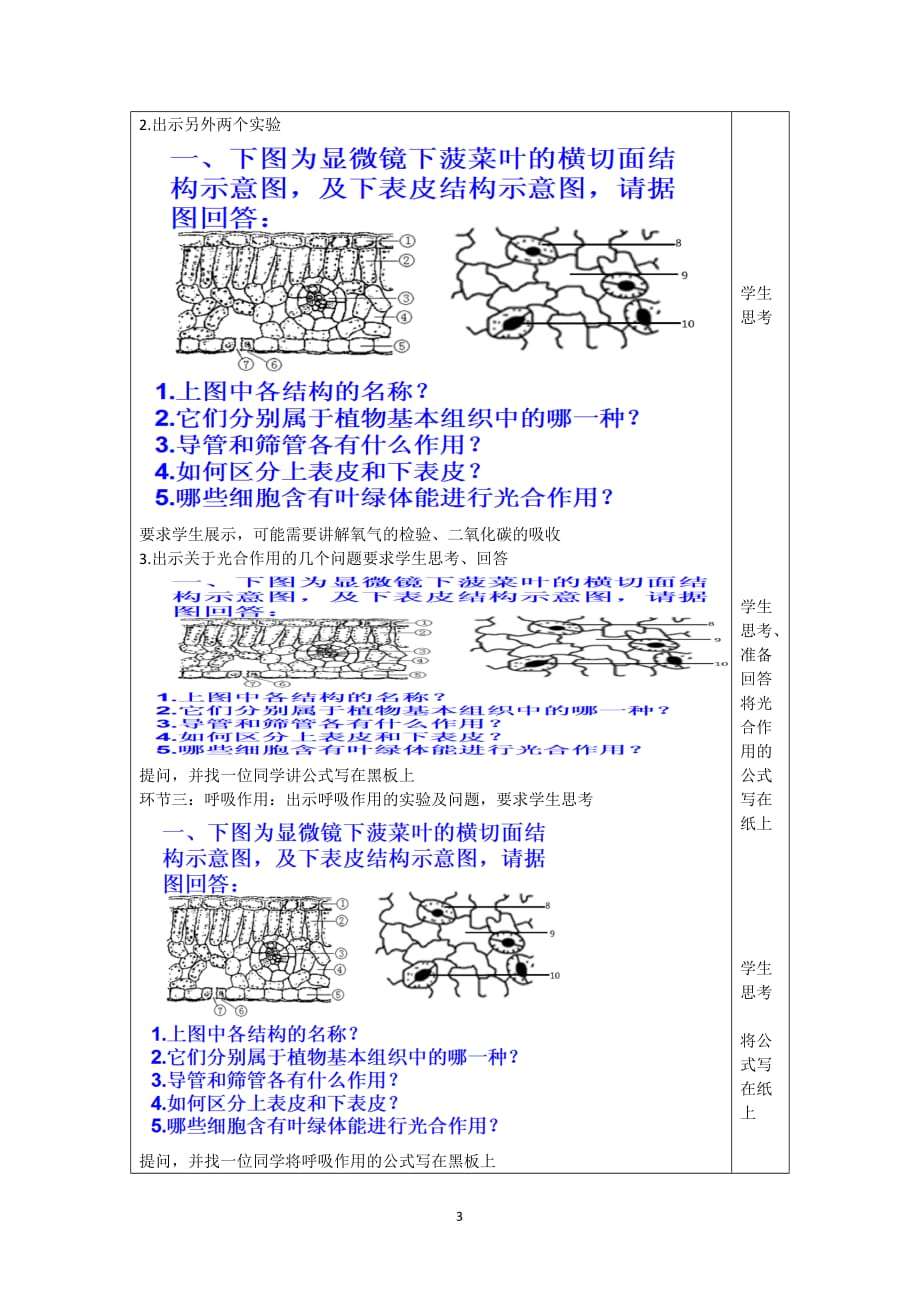 植物的三大生理作用--复习教案_第3页