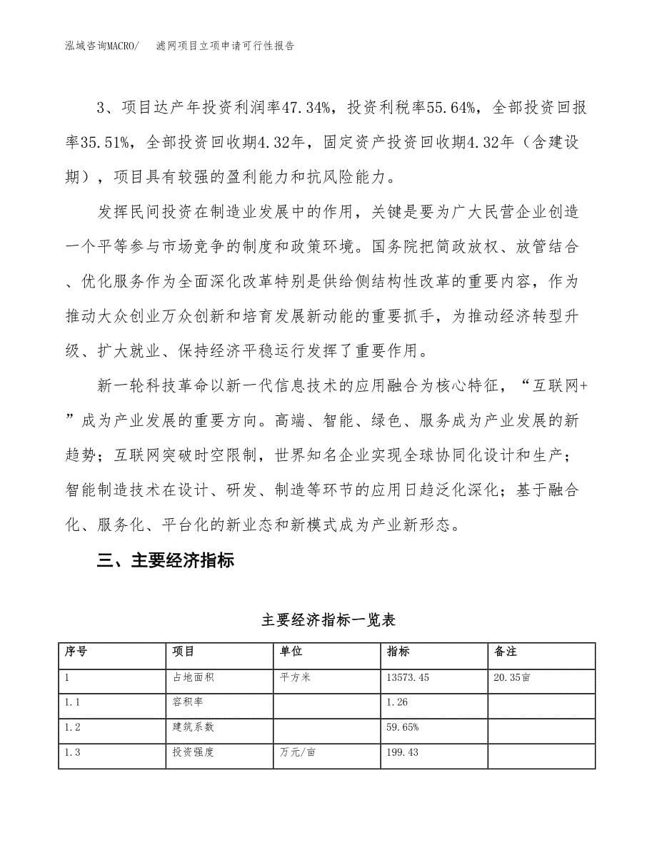 滤网项目立项申请可行性报告_第5页