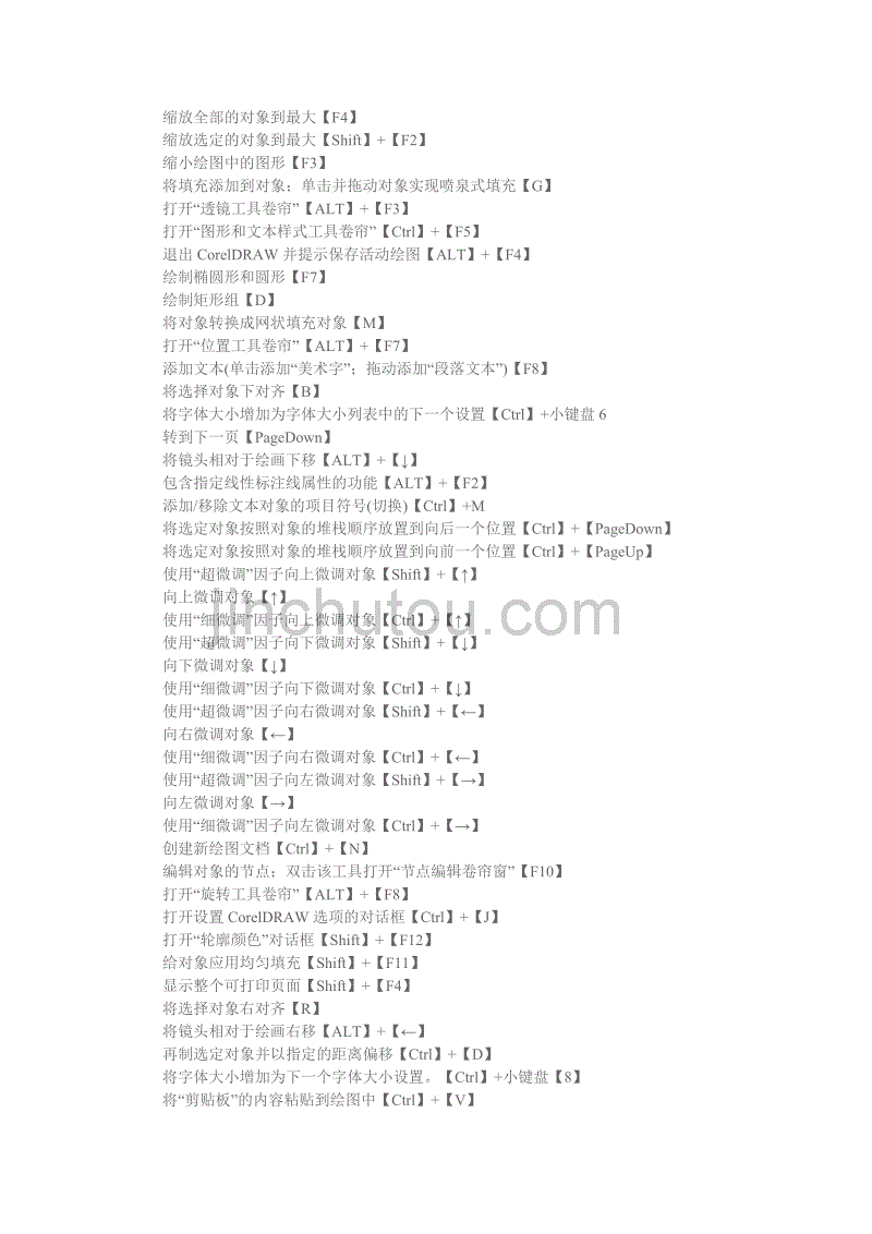coreldraw x7中文版快捷键大全_第3页