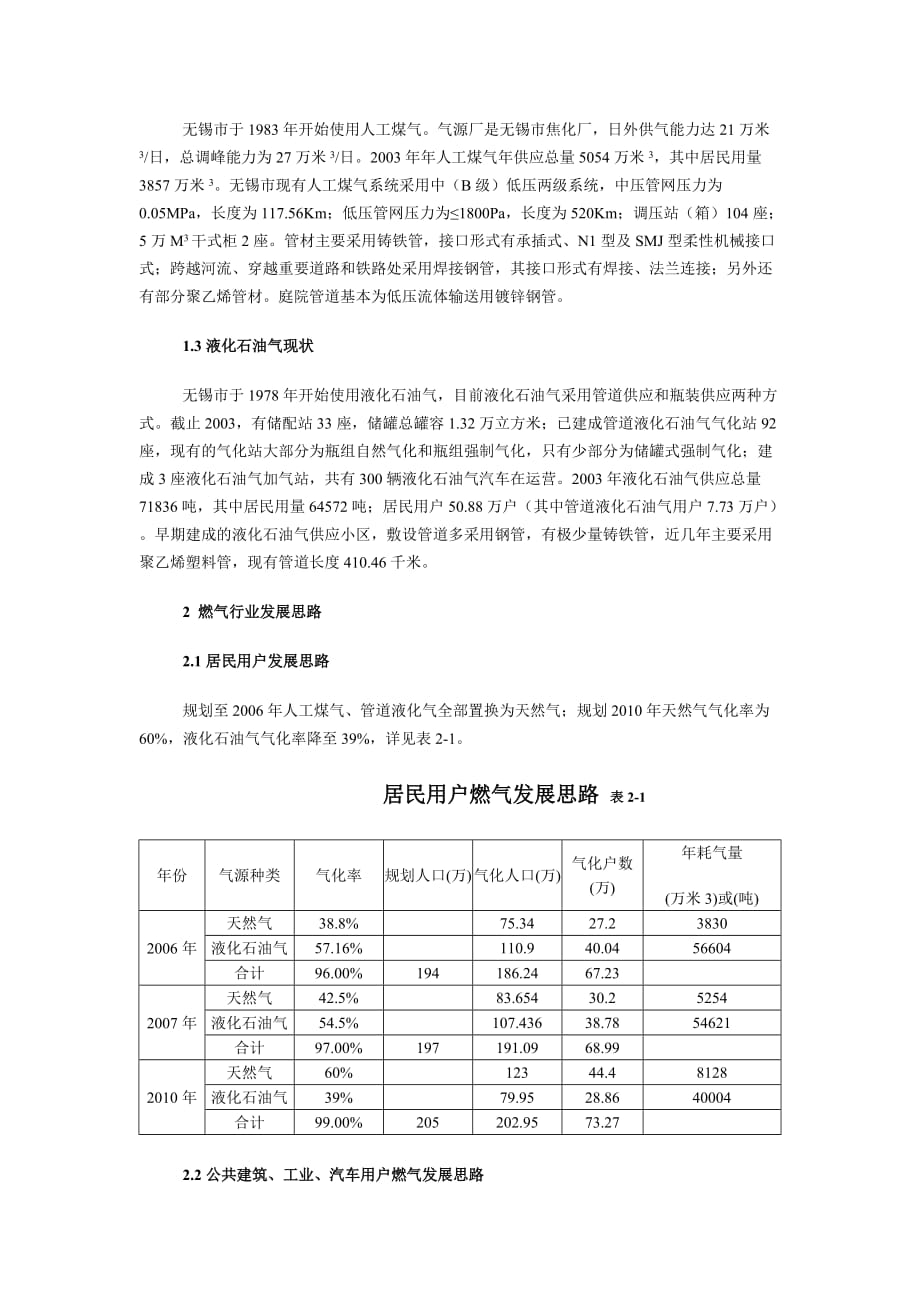 无锡市“十一五”(2006-2010年)城市燃气规划基本思路_第2页