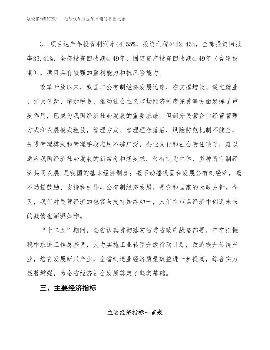 毛纱线项目立项申请可行性报告_第5页