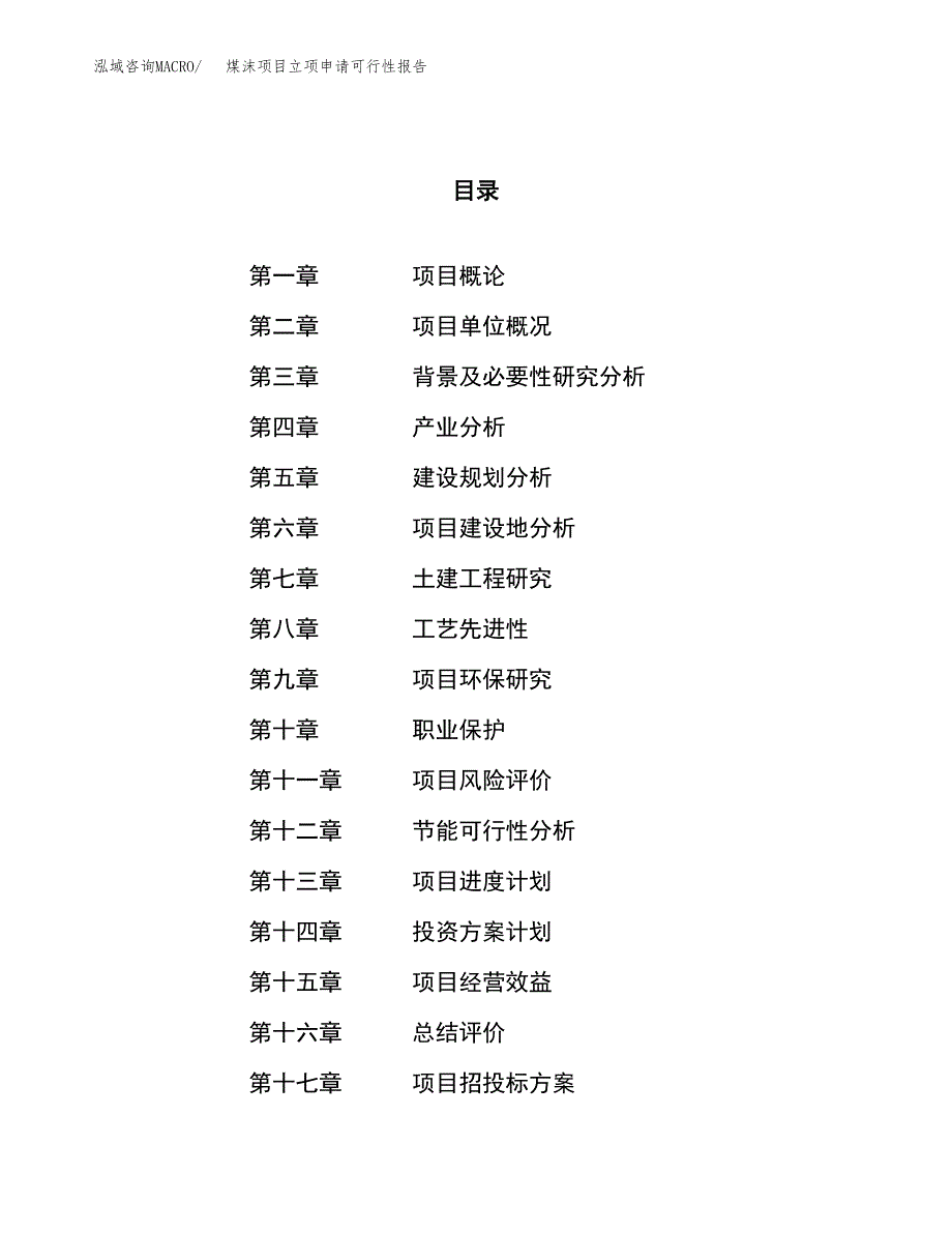 煤沫项目立项申请可行性报告_第1页