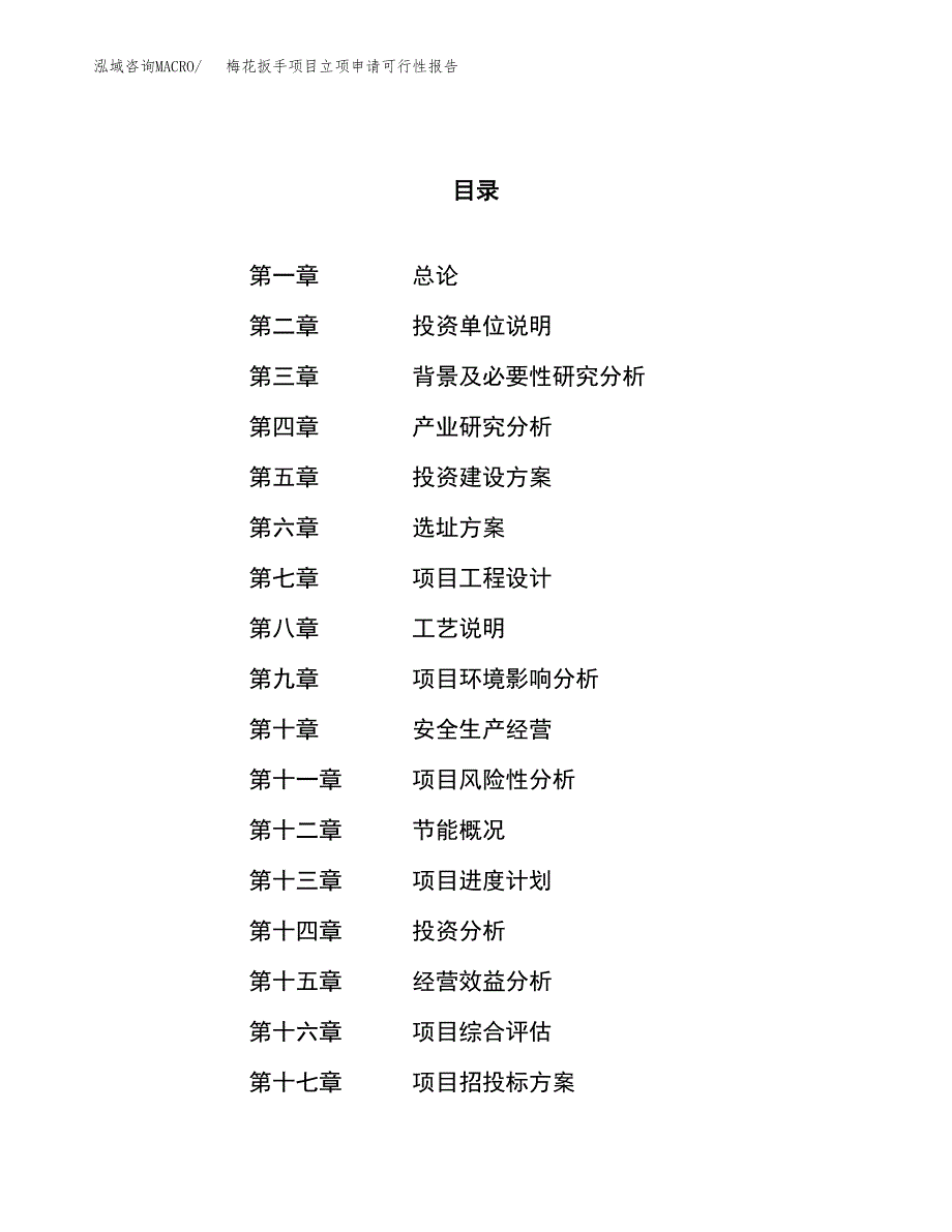 梅花扳手项目立项申请可行性报告_第1页