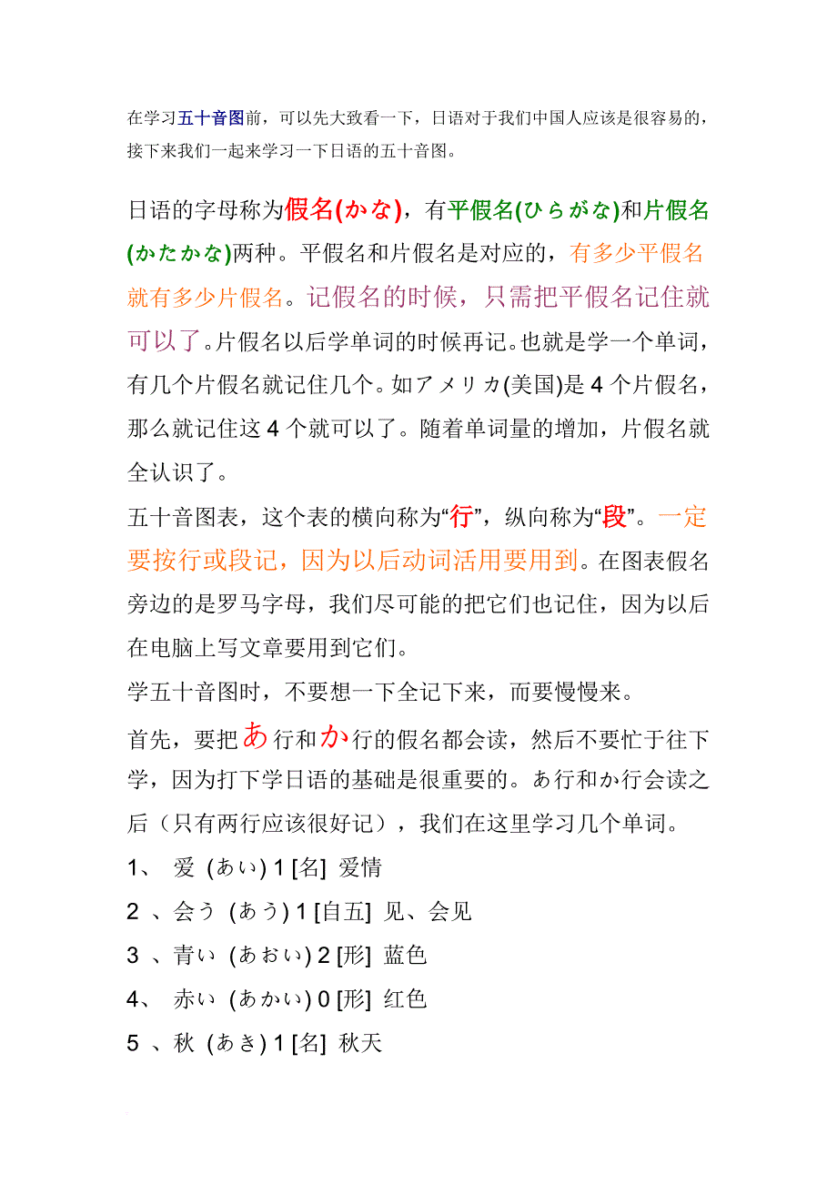 快速记忆日语五十音图的方法_第1页