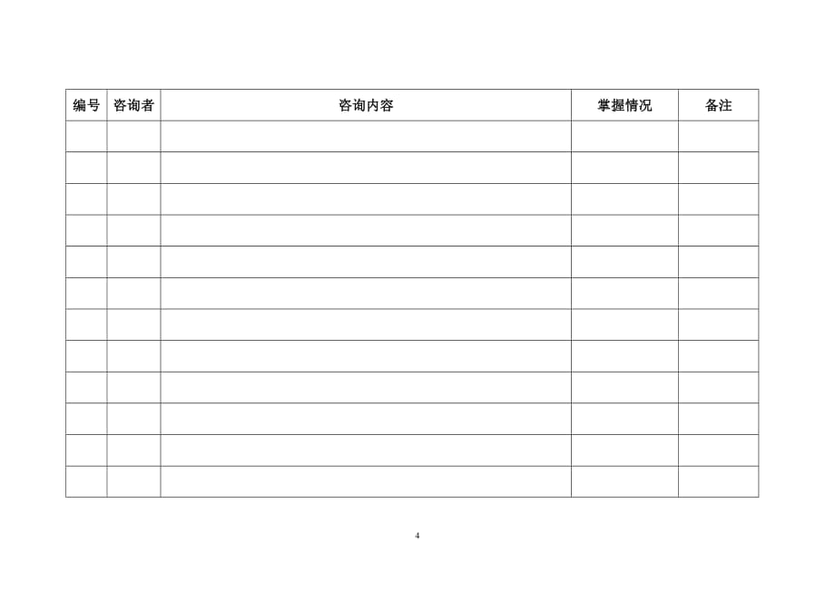 戒烟咨询记录表_第4页