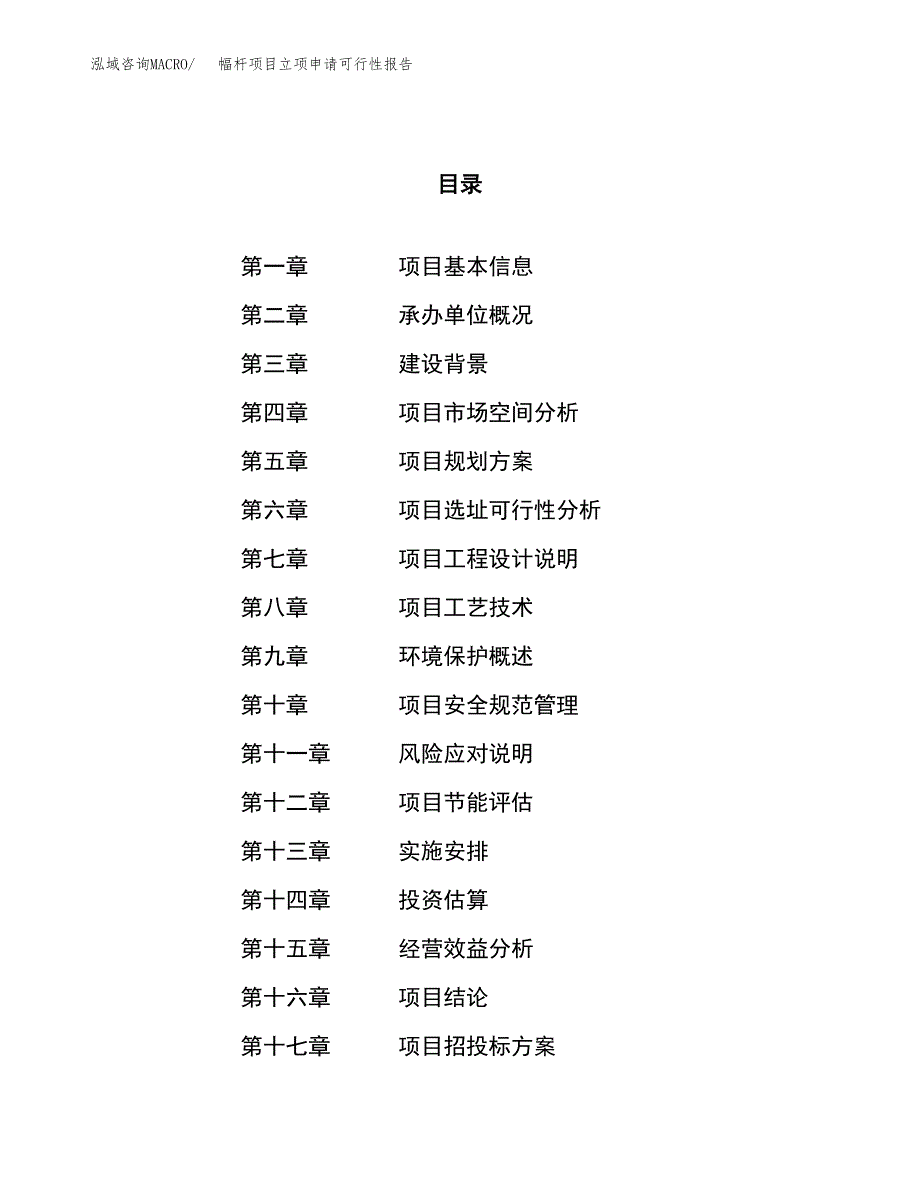 幅杆项目立项申请可行性报告_第1页