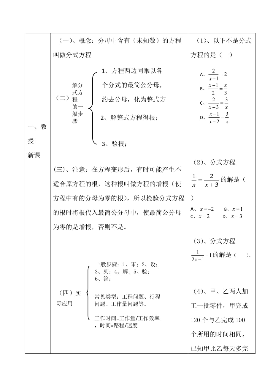 数学人教版八年级上册分式方程（复习课）_第2页