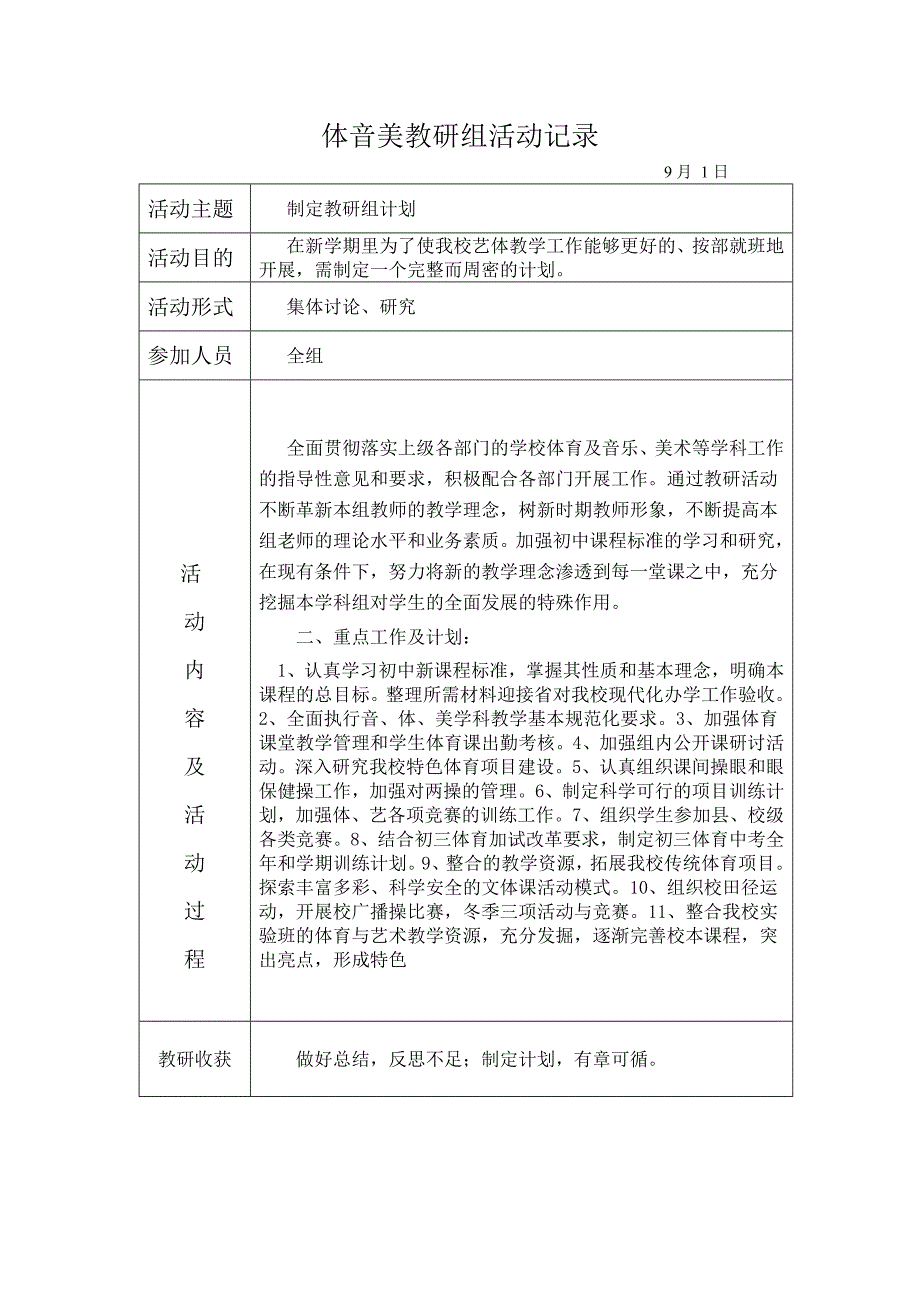 体音美教研组活动记录资料_第1页