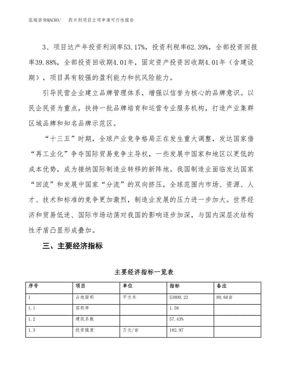 药片剂项目立项申请可行性报告_第5页