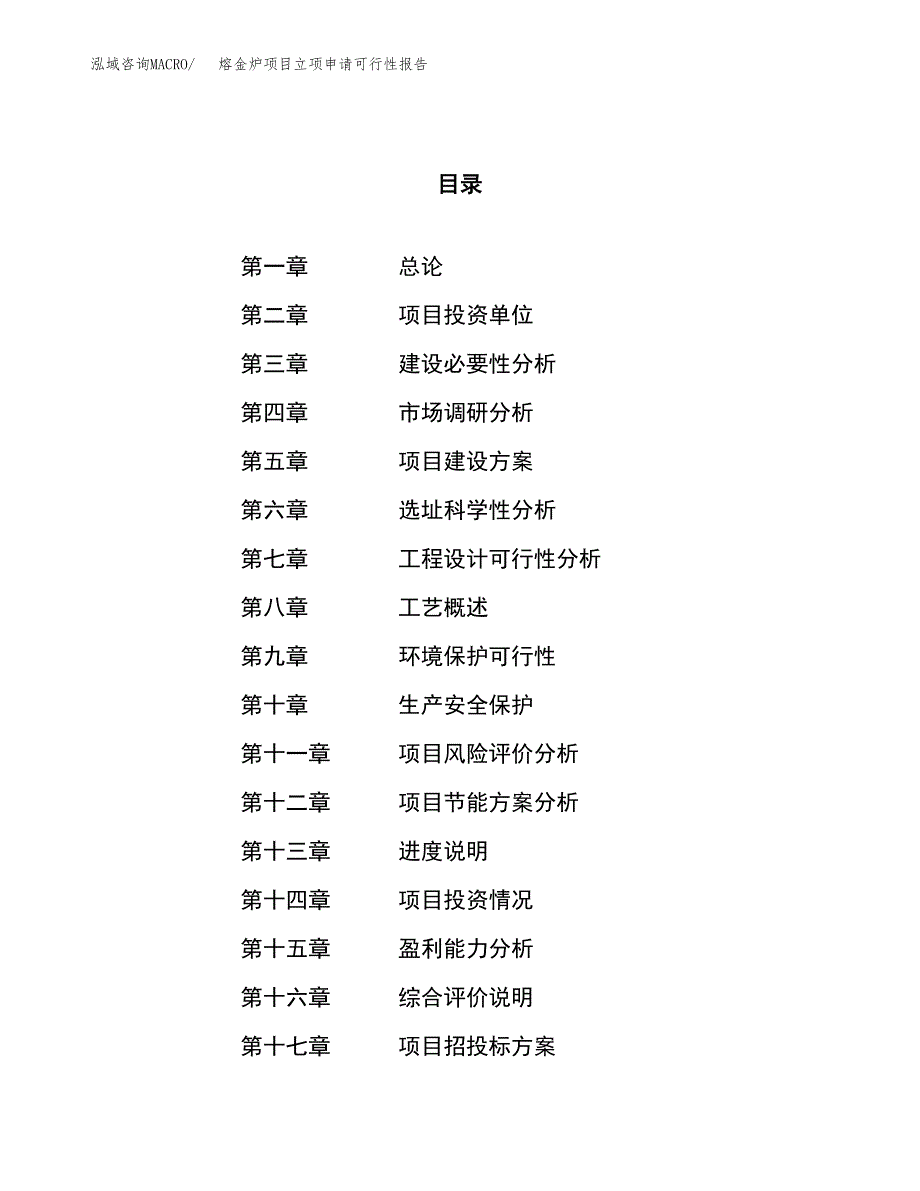 熔金炉项目立项申请可行性报告_第1页