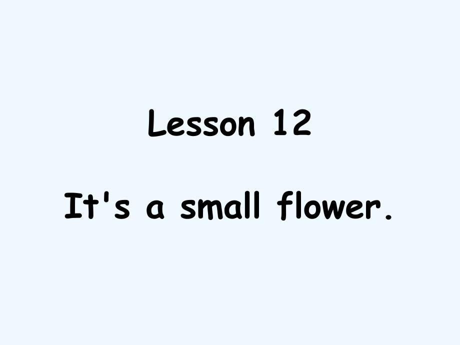lesson 12 it's a small flower_第1页