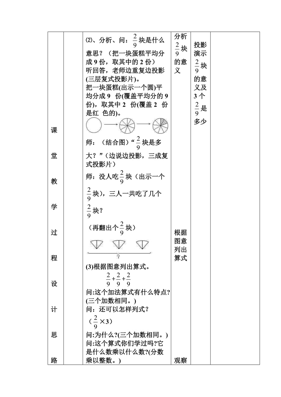 人教版六年级数学上册第一单元《分数乘法第一课时教案资料_第3页