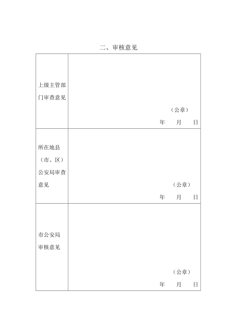 开设营业性射击场申请审批表._第3页