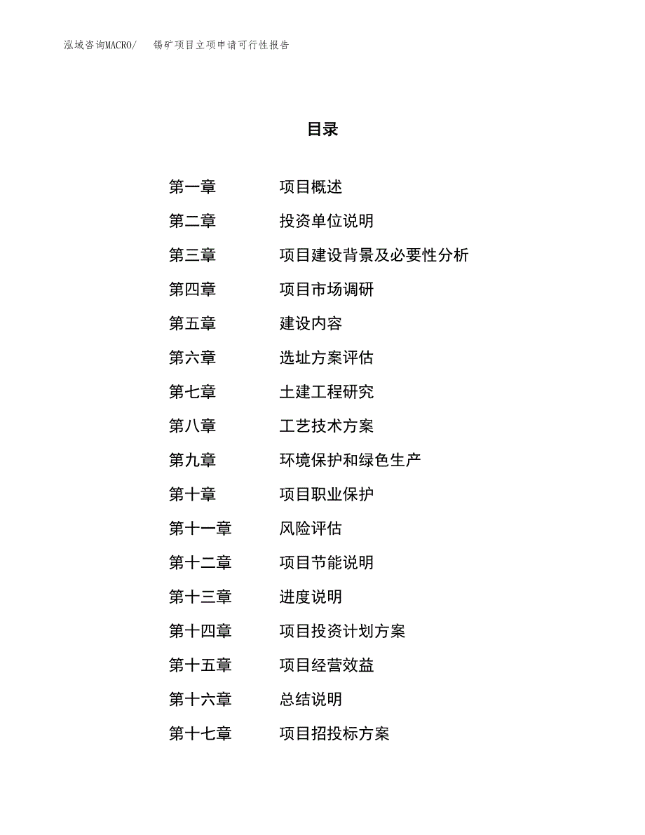 锡矿项目立项申请可行性报告_第1页