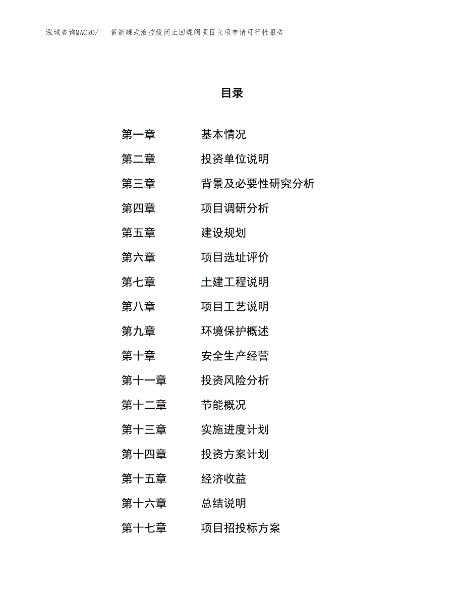 蓄能罐式液控缓闭止回蝶阀项目立项申请可行性报告_第1页