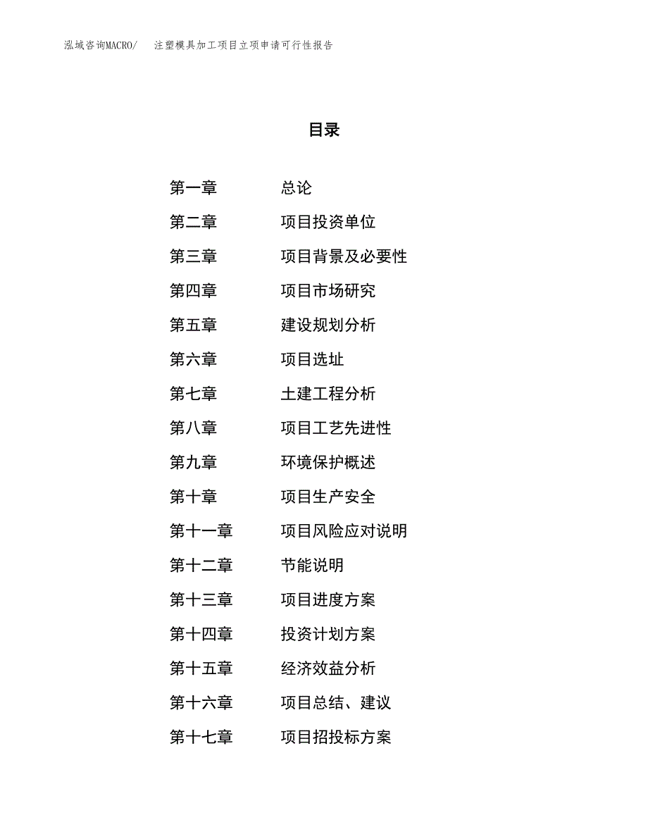 注塑模具加工项目立项申请可行性报告_第1页