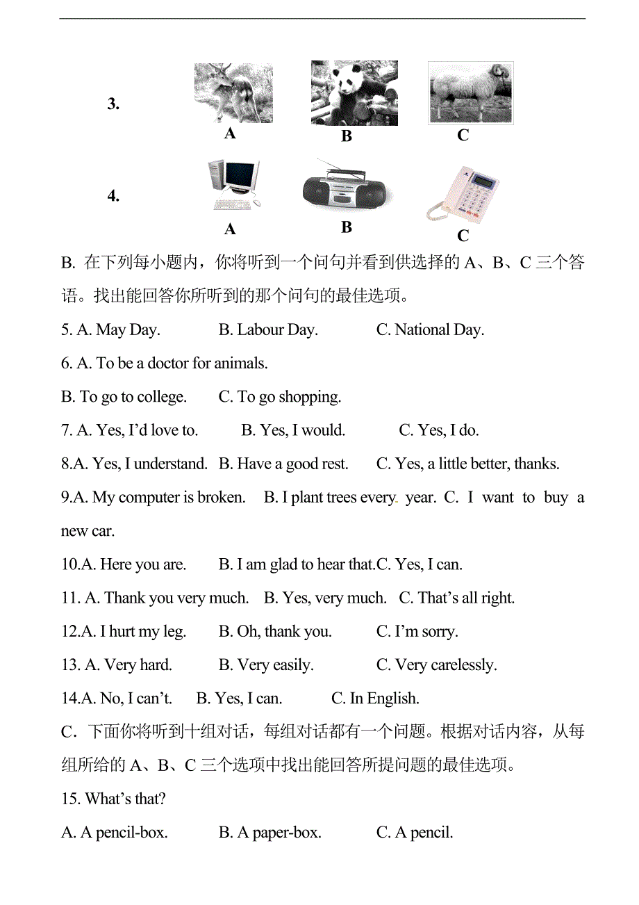 泰安十中2016-2017年八年级下学期英语期末模拟试题及答案_第2页