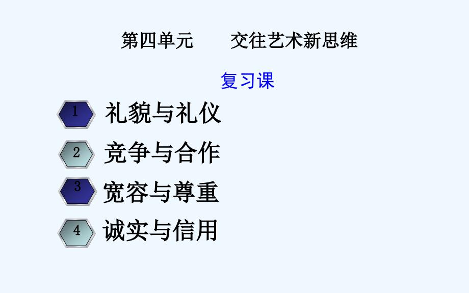 思想品德人教版八年级上册第四单元 交往艺术新思维复习课 课件_第2页