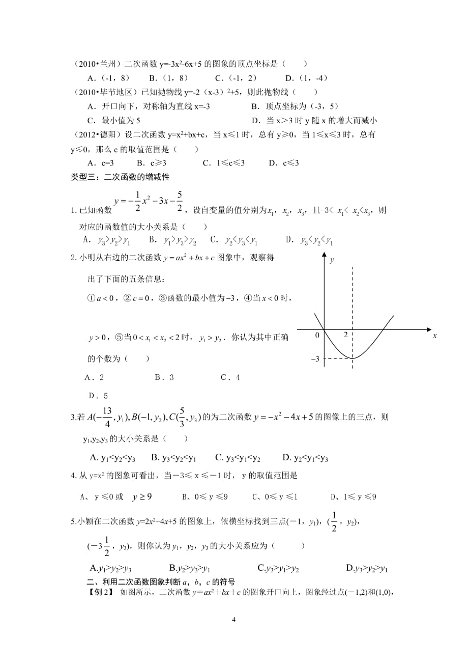 二次函数专题复习资料_第4页