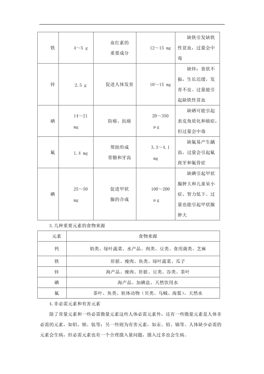 化学元素与人体健康-2017届中考化学考点备战复习测试_第3页